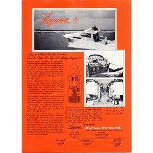 1971 American Marine Laguna 33 Cruiser Yacht Vintage Print Ad Nautical Wall Art